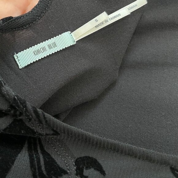 Kimchi Blue S Salem Velvet Burnout Midi Dress Sheer Open Back Whimsigoth Y2K - Picture 5 of 13